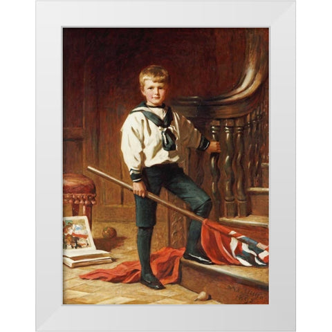 The Young Patriot White Modern Wood Framed Art Print by Miller, William Edwards