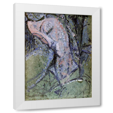 Cherubin White Modern Wood Framed Art Print by Modigliani, Amedeo