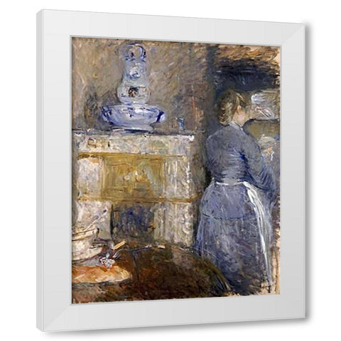 The Dining Room of The Rouart Family White Modern Wood Framed Art Print by Morisot, Berthe