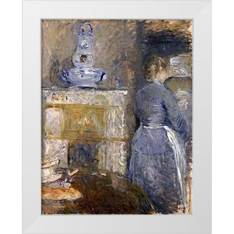 The Dining Room of The Rouart Family White Modern Wood Framed Art Print by Morisot, Berthe