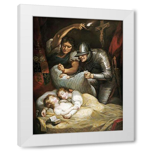 The Princes In The Tower White Modern Wood Framed Art Print by Northcote, James