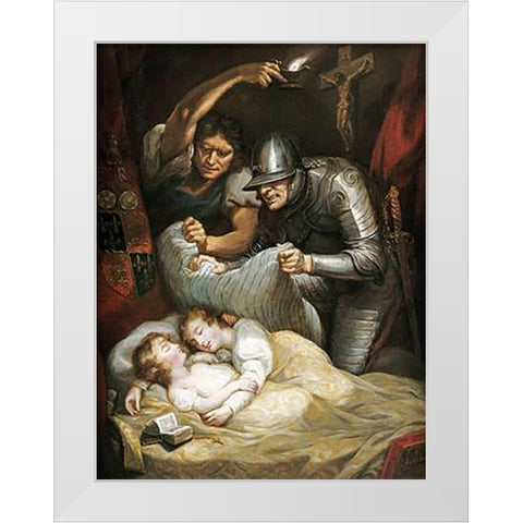 The Princes In The Tower White Modern Wood Framed Art Print by Northcote, James