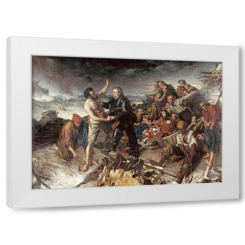A Volunteer White Modern Wood Framed Art Print by ONeil, Henry Nelson