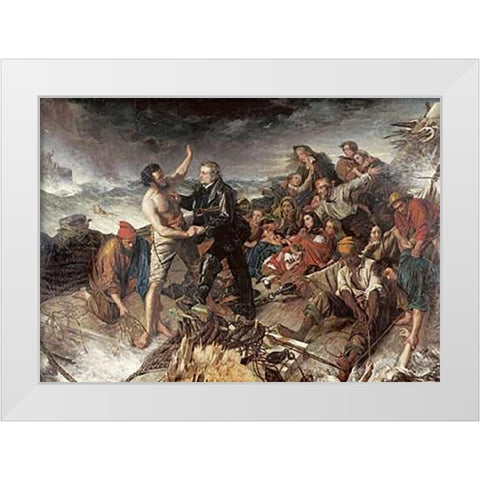 A Volunteer White Modern Wood Framed Art Print by ONeil, Henry Nelson