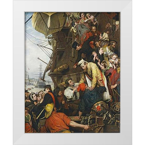Home Again White Modern Wood Framed Art Print by ONeil, Henry Nelson
