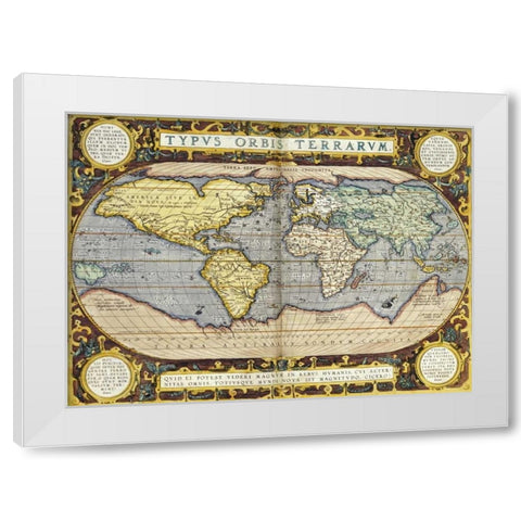 Theatrum Orbis Terrarum White Modern Wood Framed Art Print by Ortelius, Abraham