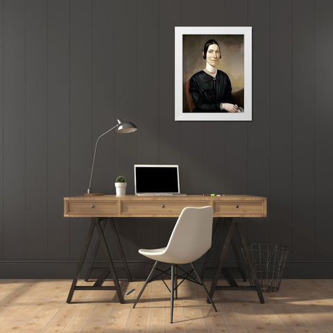 Portrait of Ann CoMuseumells White Modern Wood Framed Art Print by Parr, David