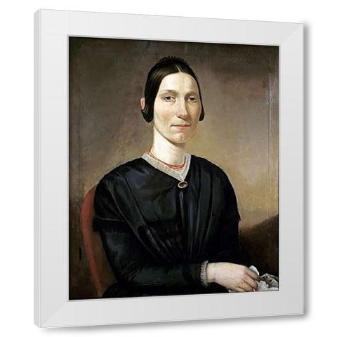 Portrait of Ann CoMuseumells White Modern Wood Framed Art Print by Parr, David