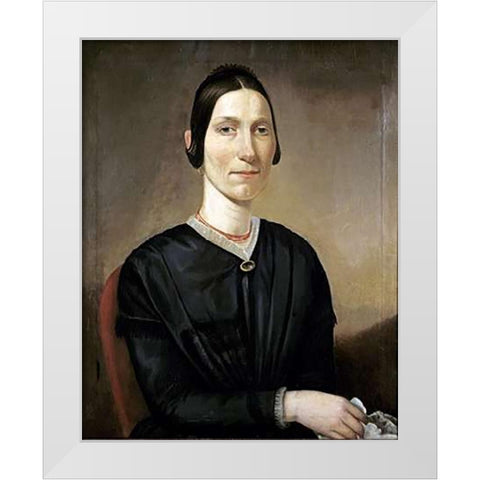 Portrait of Ann CoMuseumells White Modern Wood Framed Art Print by Parr, David