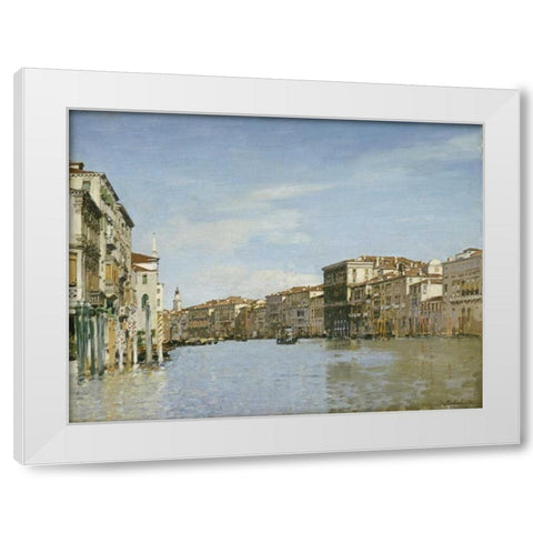 The Grand Canal, Venice White Modern Wood Framed Art Print by Pasini, Alberto