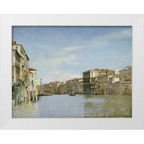 The Grand Canal, Venice White Modern Wood Framed Art Print by Pasini, Alberto