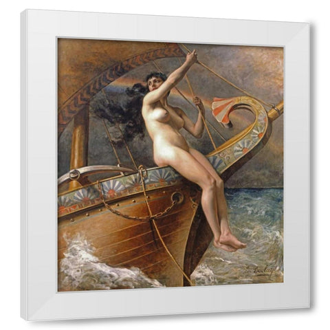La Figure De Proue White Modern Wood Framed Art Print by Paul A.