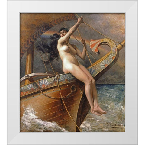 La Figure De Proue White Modern Wood Framed Art Print by Paul A.