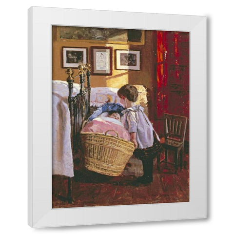 A Watchful Eye White Modern Wood Framed Art Print by Pedersen, Viggo