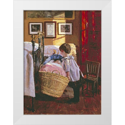 A Watchful Eye White Modern Wood Framed Art Print by Pedersen, Viggo