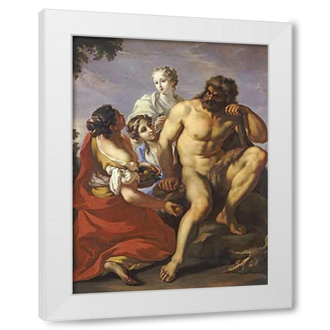 Hercules In The Garden of The Hesperides White Modern Wood Framed Art Print by Pellegrini, Gianantonio