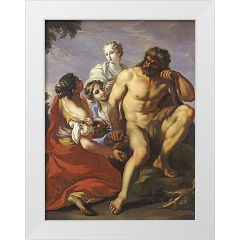 Hercules In The Garden of The Hesperides White Modern Wood Framed Art Print by Pellegrini, Gianantonio