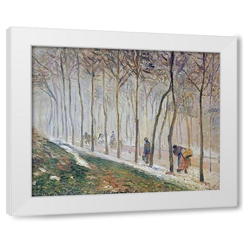 The Path, Effect of Snow White Modern Wood Framed Art Print by Pissarro, Camille