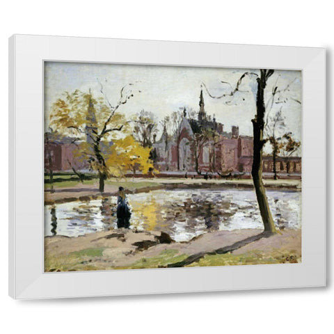 Dulwich College, London White Modern Wood Framed Art Print by Pissarro, Camille