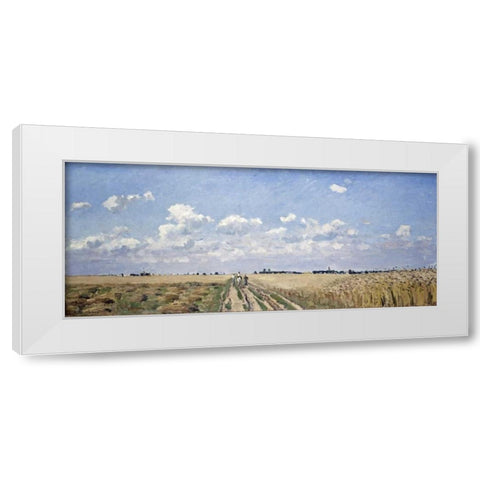 Summer White Modern Wood Framed Art Print by Pissarro, Camille