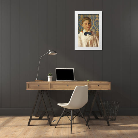 The Chorister White Modern Wood Framed Art Print by Pollitt, C. Stanley
