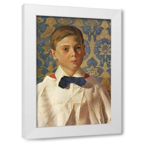 The Chorister White Modern Wood Framed Art Print by Pollitt, C. Stanley