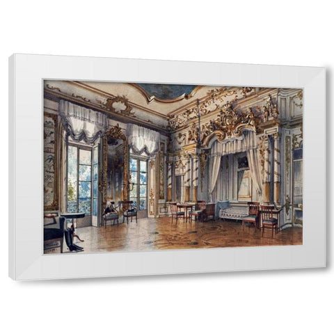A Bedroom In The Tzars Palace, St. Petersburg White Modern Wood Framed Art Print by Premazzi, Luigi