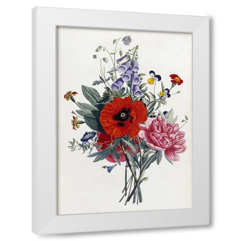 Collection Des Fleurs Et Des Fruits White Modern Wood Framed Art Print by Prevost, Jean-Louis