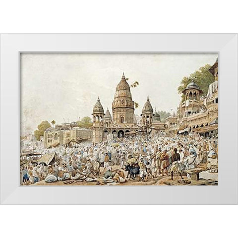 Eve of An Eclipse of The Moon White Modern Wood Framed Art Print by Prinsep, James