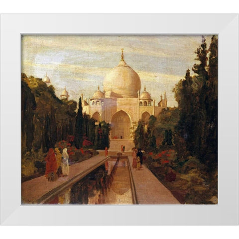 The Taj Mahal White Modern Wood Framed Art Print by Prinsep, Valentine Cameron