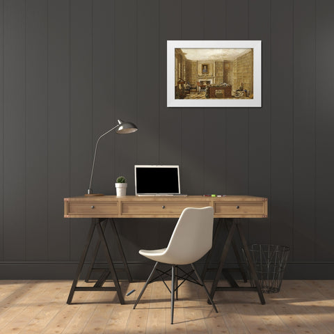 Study of a Lawyer White Modern Wood Framed Art Print by Pyne, George