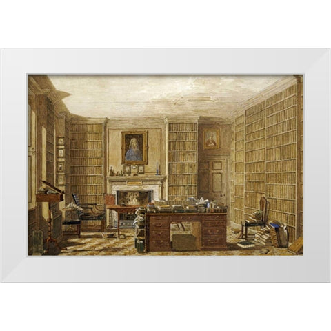 Study of a Lawyer White Modern Wood Framed Art Print by Pyne, George