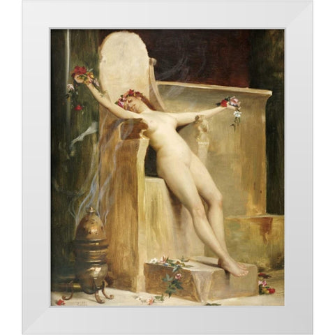 The Offering White Modern Wood Framed Art Print by Ralli, Theodore Jacques
