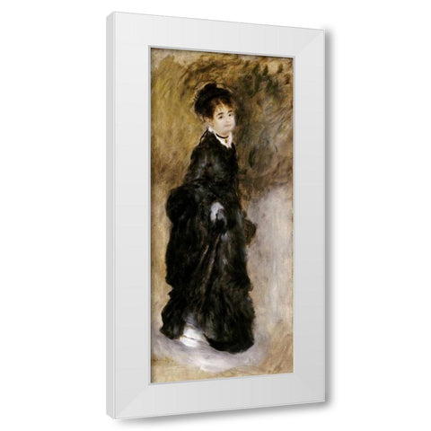 A Young Woman White Modern Wood Framed Art Print by Renoir, Pierre-Auguste
