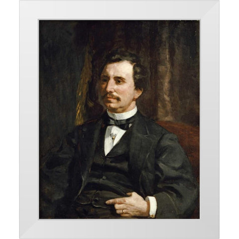 Portrait du Colonel Barton Howard Jenks White Modern Wood Framed Art Print by Renoir, Pierre-Auguste