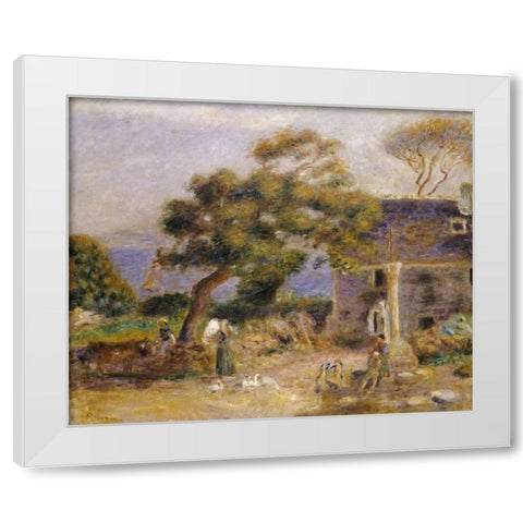 A View of Treboul White Modern Wood Framed Art Print by Renoir, Pierre-Auguste