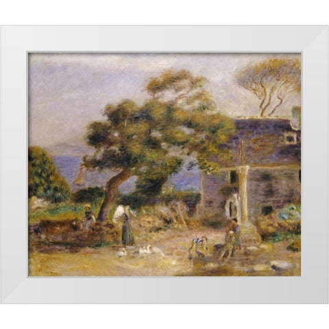 A View of Treboul White Modern Wood Framed Art Print by Renoir, Pierre-Auguste