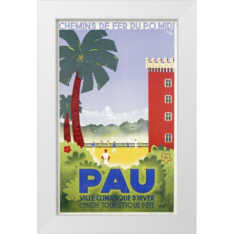 Pau White Modern Wood Framed Art Print by Riblo