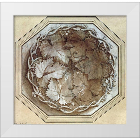 Design For a Fruit Bowl White Modern Wood Framed Art Print by Romano, Giulio