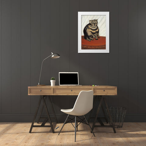 The Tabby White Modern Wood Framed Art Print by Rousseau, Henri