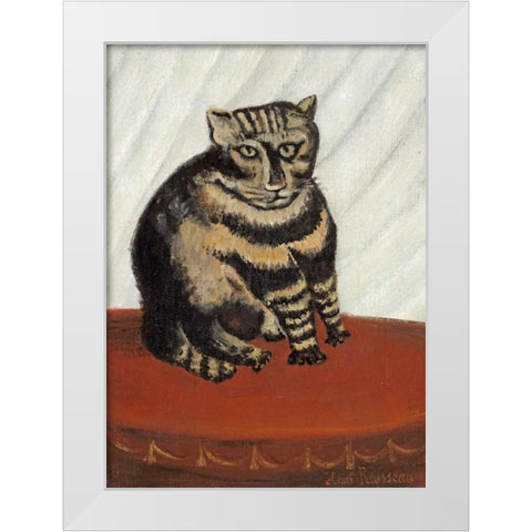 The Tabby White Modern Wood Framed Art Print by Rousseau, Henri