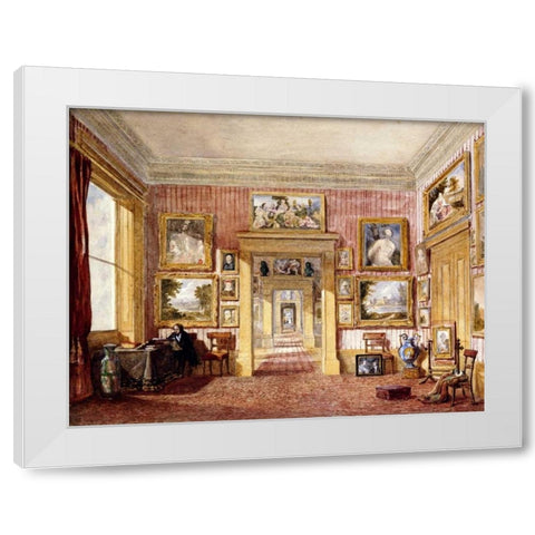 The Dining Room at Thirlestaine House White Modern Wood Framed Art Print by Rushout-Bowles, Harriet