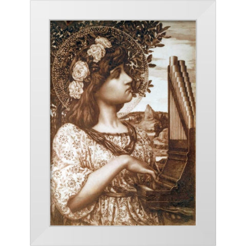 Saint Cecilia White Modern Wood Framed Art Print by Ryland, Henry