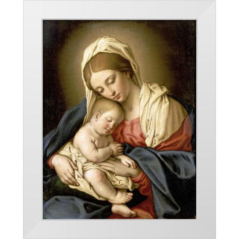 The Madonna and Child White Modern Wood Framed Art Print by Salvi, Giovanni Battista