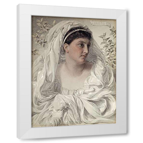 Alcestis: a Portrait of Lady Donaldson White Modern Wood Framed Art Print by Sandys, Anthony Frederick August