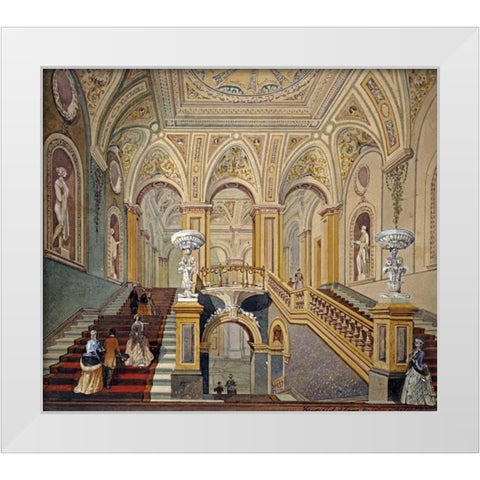 Interior Views of The Conservative Club White Modern Wood Framed Art Print by Sang, Frederick J.