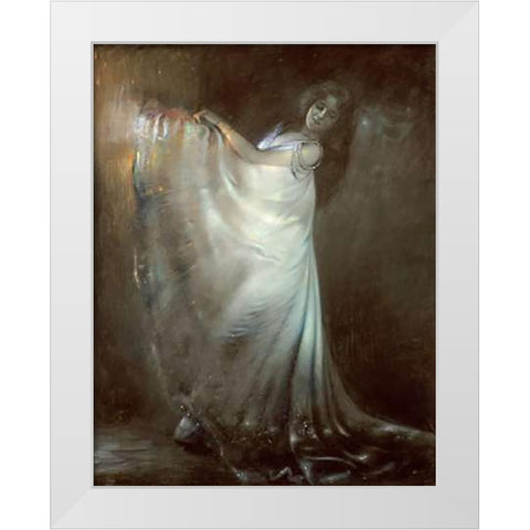 Die Tanzerin White Modern Wood Framed Art Print by Scherer, Jan Baptist
