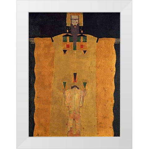 Vor Gottvater Knieender Jungling White Modern Wood Framed Art Print by Schiele, Egon