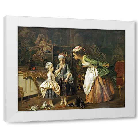 Its Not Me White Modern Wood Framed Art Print by Schlesinger, Henri Guillaume