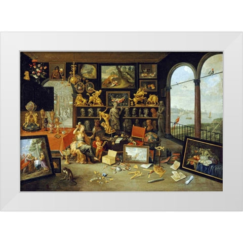 A Personification and Allegory of Sight White Modern Wood Framed Art Print by School of Antwerp